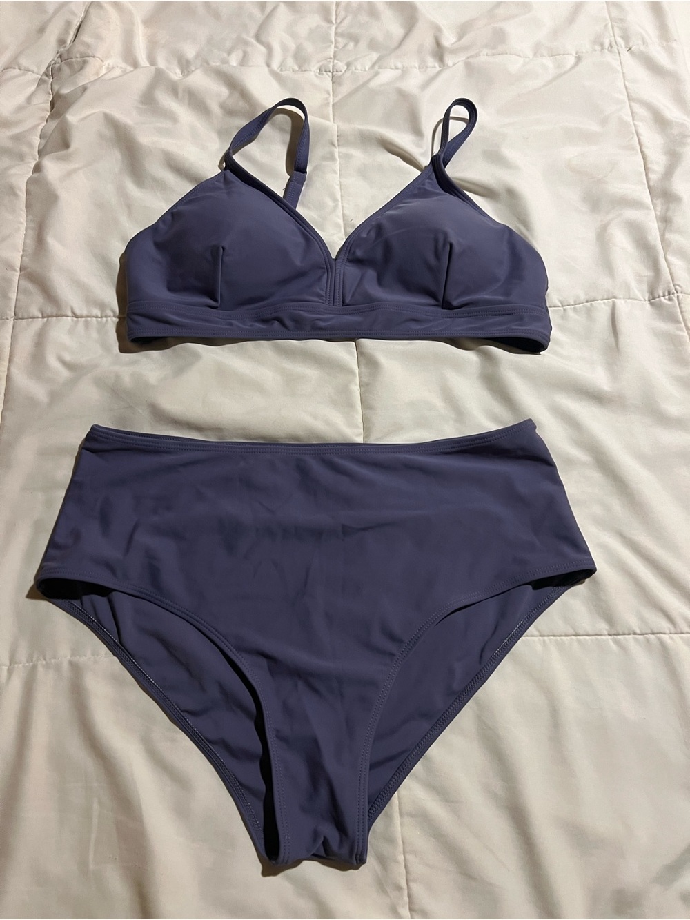 SHEIN Violet High-Waist Triangle Bikini Set